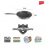 SS. Tri Ply Honey comb frypan 24 cm serene (THFP24)