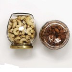 Matka ShapedGlass Jar with Air Tight Gold Lid for Kitchen Dried Masala Storage Jar,Honey Jar and Visible Glass Jar 350