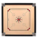 AVB Sports Large 32 inch 4mmFinish Full Carrom Board Coins Striker and Powder 4 cm Carrom Board (Brown)
