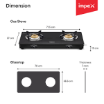 Impex Glasstop Gasstove 2B(ASPIRA ADOR 2B)