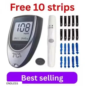 Glucometer with 10 strips Free