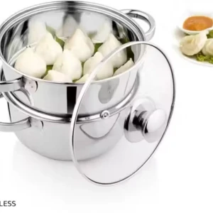 Momo maker 2 tier Steamer with glass lead