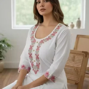 Cotton Embroidery Kurti For Women