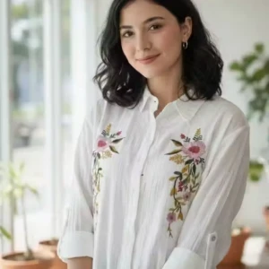 Stylish women white colour shirt & tops