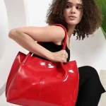 Casual Patent Synthetic Leather Tote Bag